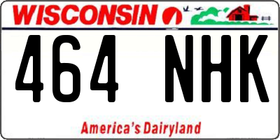 WI license plate 464NHK