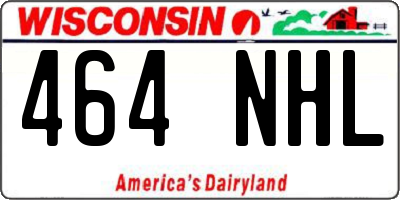 WI license plate 464NHL