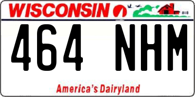 WI license plate 464NHM