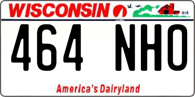 WI license plate 464NHO