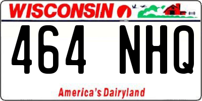 WI license plate 464NHQ