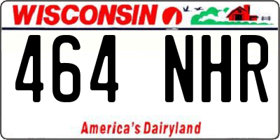 WI license plate 464NHR