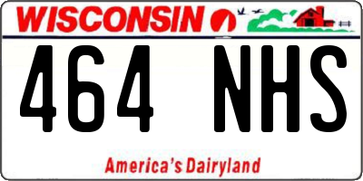 WI license plate 464NHS