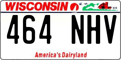 WI license plate 464NHV