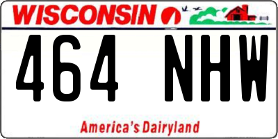 WI license plate 464NHW