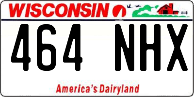 WI license plate 464NHX