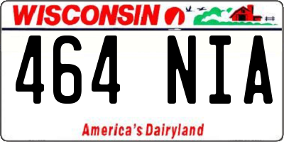 WI license plate 464NIA