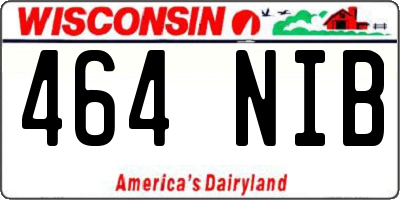 WI license plate 464NIB