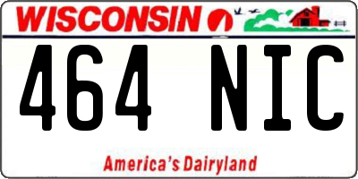 WI license plate 464NIC
