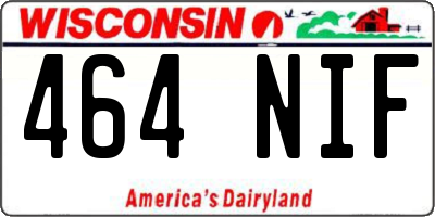 WI license plate 464NIF