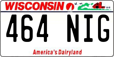 WI license plate 464NIG