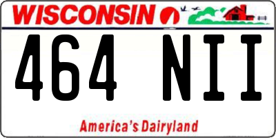WI license plate 464NII