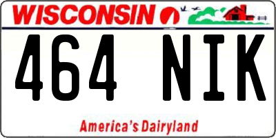 WI license plate 464NIK
