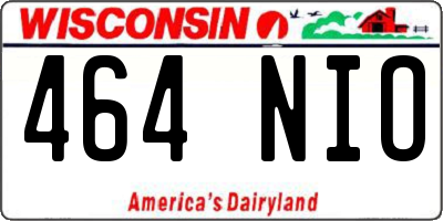 WI license plate 464NIO