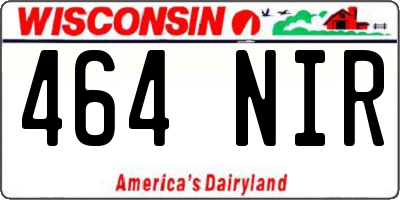 WI license plate 464NIR