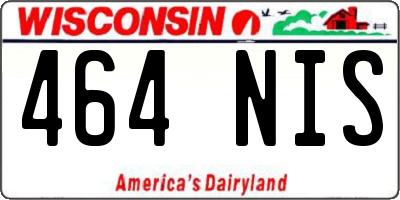 WI license plate 464NIS