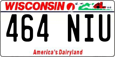 WI license plate 464NIU