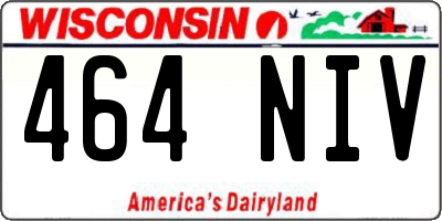 WI license plate 464NIV