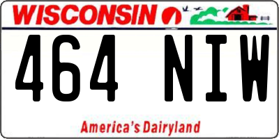 WI license plate 464NIW