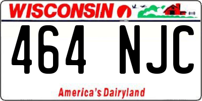 WI license plate 464NJC