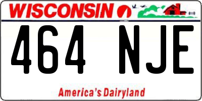 WI license plate 464NJE