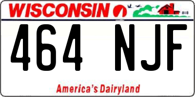 WI license plate 464NJF