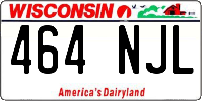 WI license plate 464NJL