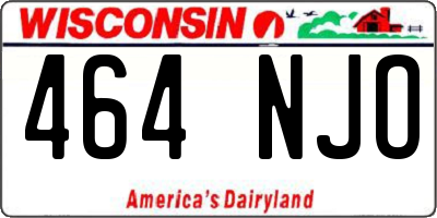 WI license plate 464NJO
