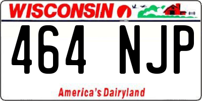 WI license plate 464NJP