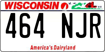 WI license plate 464NJR