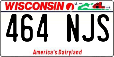 WI license plate 464NJS