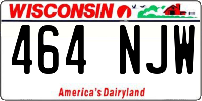 WI license plate 464NJW