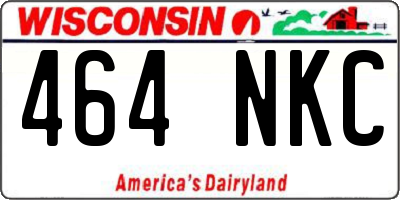 WI license plate 464NKC