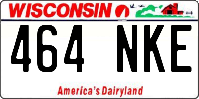 WI license plate 464NKE