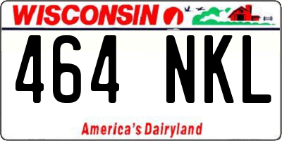 WI license plate 464NKL