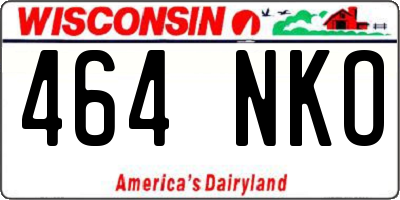 WI license plate 464NKO