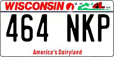 WI license plate 464NKP