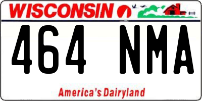 WI license plate 464NMA