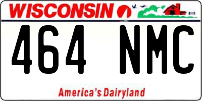 WI license plate 464NMC