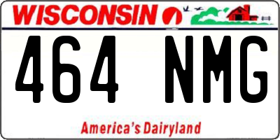 WI license plate 464NMG