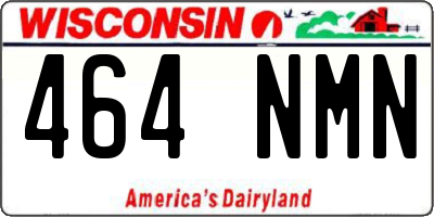 WI license plate 464NMN