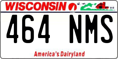 WI license plate 464NMS