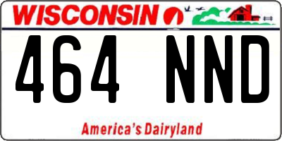 WI license plate 464NND