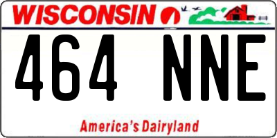 WI license plate 464NNE