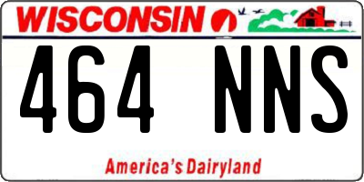 WI license plate 464NNS