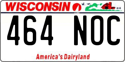 WI license plate 464NOC