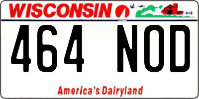 WI license plate 464NOD