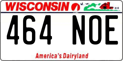 WI license plate 464NOE