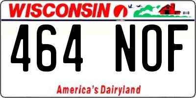 WI license plate 464NOF