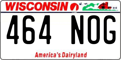 WI license plate 464NOG